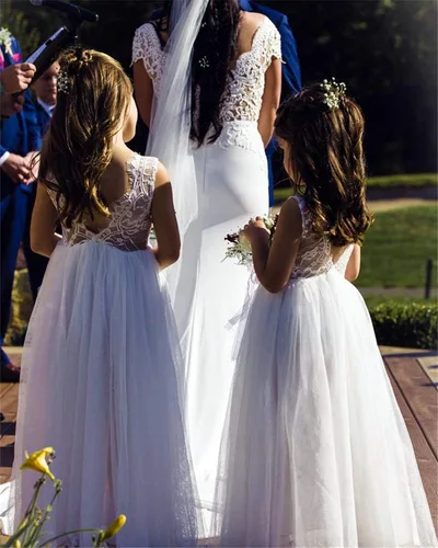 Miniatura 3 de 2Bunnies - Vestidos acampanados de fiesta, tipo tutú, de tul, con encaje de rosa en la espalda