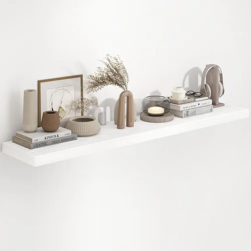 Miniatura 60 de Fun Memories Estantes flotantes de 48 pulgadas, estantes de pared de 9.3 pulgadas de profundidad para baño, sala de estar, dormitorio, cocina
