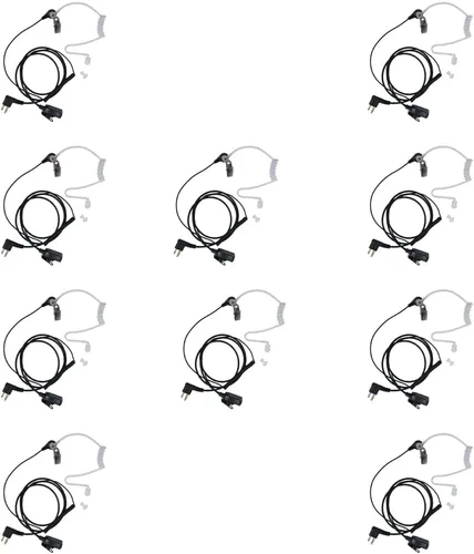 Auricular de tubo acústico compatible con Motorola Cp200 Cp200d Cls1410 CLS1110 Cp185 BPR40 Rdm2070d walkie talkie radio de 2 vías, paquete de 10