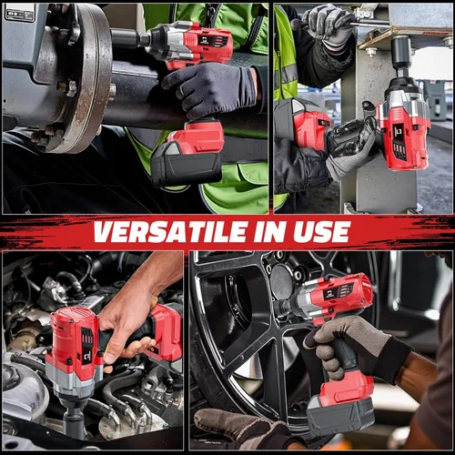 Miniatura 7 de Cerycose Llave de Impacto Inalámbrica de 1/2 Pulgada Compatible con Batería Milwaukee de 18V Sin Escobillas de Alto Torque Pistola de Impacto