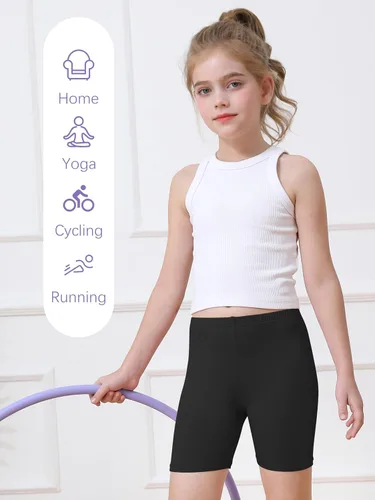 Miniatura 5 de Resinta Paquete de 6 pantalones cortos de ciclismo para niñas, ropa de verano, multicolor