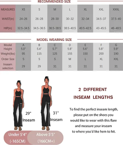 Miniatura 6 de PINSPARK Pantalones de yoga acampanados para mujer, leggings acanalados con corte de bota, cintura alta, pantalones de entrenamiento con bolsillos