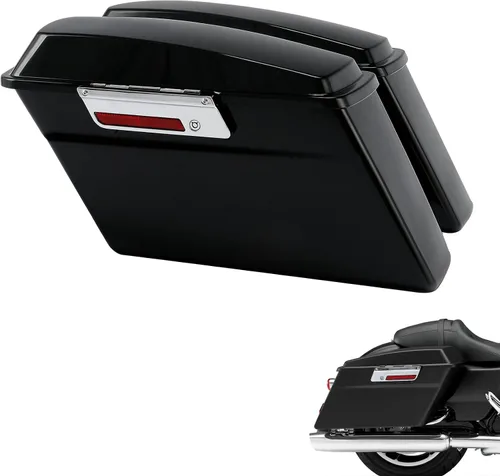 Miniatura 11 de Green-L Alforjas rígidas negro vívido con llaves de pestillo negro y forros compatibles con Harley Touring Road King Street Glide Electra Ultra