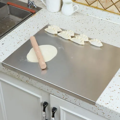 Miniatura 5 de Tabla de cortar extra grande de acero inoxidable, tabla de hornear, tabla de cortar pesada para cocina, tabla de pastelería para carne, verduras