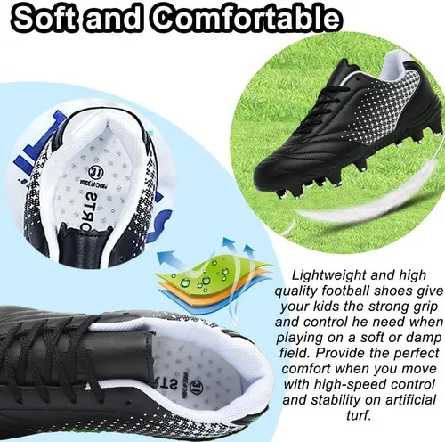 Miniatura 2 de Zapatos de fútbol para niños y niñas, zapatos de fútbol para niños y niñas, atléticos, para exteriores, zapatos de fútbol para jóvenes, zapatos