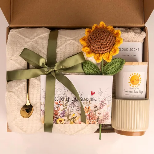 Miniatura 2 de Anforsun Cestas de regalo únicas para mujeres con diseño de girasol, diseño de girasol, diseño de girasol, ideal para regalar a tu mejor amiga