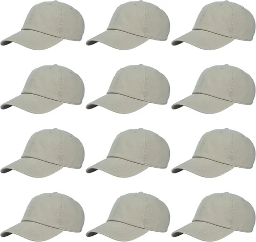 Miniatura 78 de Gelante Gorras de béisbol 100% algodón liso en blanco tamaño ajustable al por mayor a granel de 12