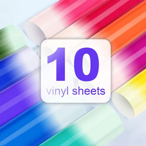 Miniatura 2 de TECKWRAP Vinilo adhesivo permanente que cambia de color, 10 colores/paquete de hojas de vinilo permanente en frío, hojas de vinilo de 12 x 12