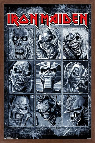 Miniatura 16 de Trends International Iron Maiden - Grid Wall Poster, 14.725" x 22.375", Barnwood Framed Version