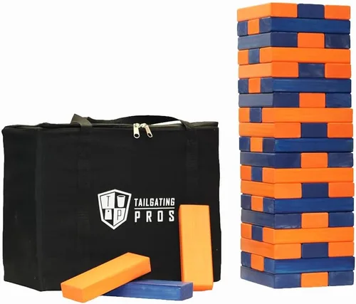 Miniatura 9 de Tailgating Pros Maderas Gigantes Premium que se Derrumban con Estuche de Transporte – ¡Elige los Colores de tu Equipo! Juego Gigante para Patio al