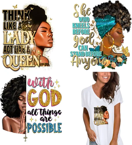 Parches adhesivos para planchar para ropa, camiseta, prensa de calor, diseño negro para mujer, adhesivo de transferencia de calor, apliques de