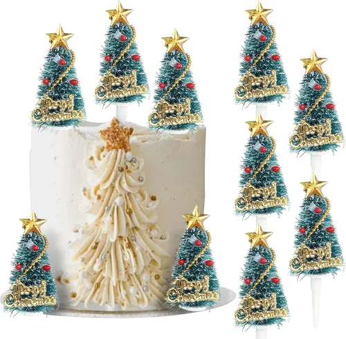 Miniatura 29 de Rsstarxi Paquete de 24 Adornos para Cupcakes Oh Baby de Navidad con Purpurina, Sombreros de Navidad, Palillos para Cupcakes de Baby Shower para Baby