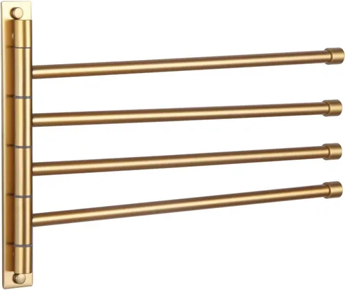 Miniatura 12 de GERZWY Toallero giratorio SUS 304 de acero inoxidable de 4 brazos para baño, soporte para toallas, organizador de almacenamiento, ahorro de espacio