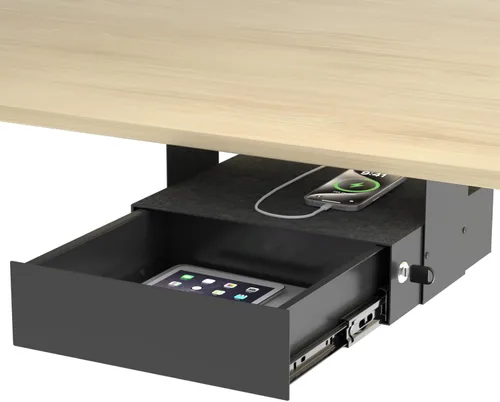 Miniatura 11 de Cajón debajo del escritorio, organizador de almacenamiento deslizante de acero al carbono de 20.1 pulgadas debajo de la mesa con diapositivas