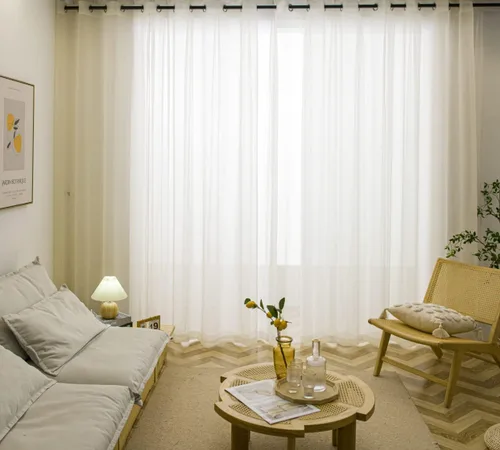 Miniatura 84 de PI - Cortinas traslúcidas con paneles pequeños, cortina transparente para ventana de cocina, mirador, 2 paneles