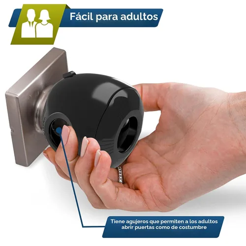 Miniatura 9 de Cubierta para pomo de puerta de seguridad infantil (paquete de 4) Cubiertas de manija de puerta de doble cerradura difíciles de quitar para niños