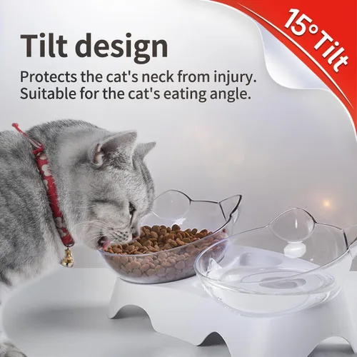 Miniatura 2 de MILIFUN Cuencos para Gatos, Cuencos de Comida para Gatos Elevados Inclinados, Cuenco Anti Vómito para Gatito para Cachorro y Conejito, Ortopédico