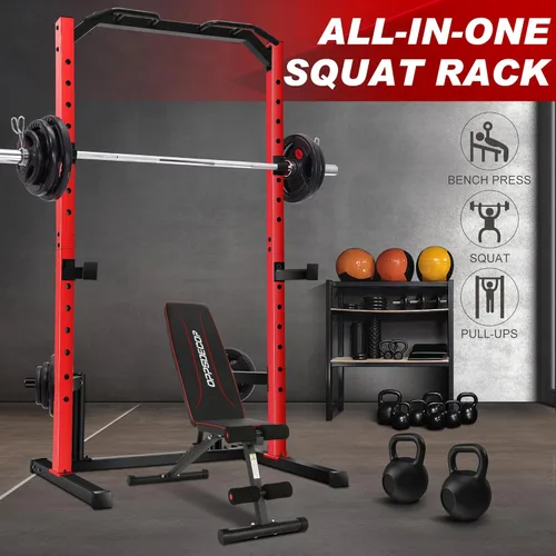 Miniatura 4 de OPPSDECOR Power Cage Power Rack, Multi-Functional Weight Cage with More Training Attachments, Heavy-Duty Construction Squat Rack for Home Gym