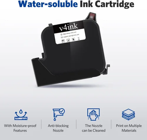 Miniatura 5 de v4ink EB21B - Cartucho de tinta acuoso original a base de agua con cabezal de impresión de 1 pulgada (1.000 in) para uso con impresora de inyección