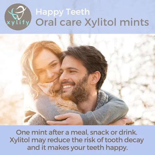 Miniatura 3 de Mentas de xilitol para el cuidado oral - Sabor bayas silvestres, 100% xilitol endulzado, caramelo sin azúcar, mentas dentales Happy Teeth