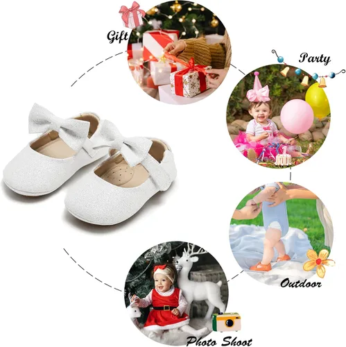 Miniatura 9 de Felix & Flora Zapatos de bebé de suela suave - Zapatos de bebé para caminar, mocasines, suela de goma, zapatos de cuna