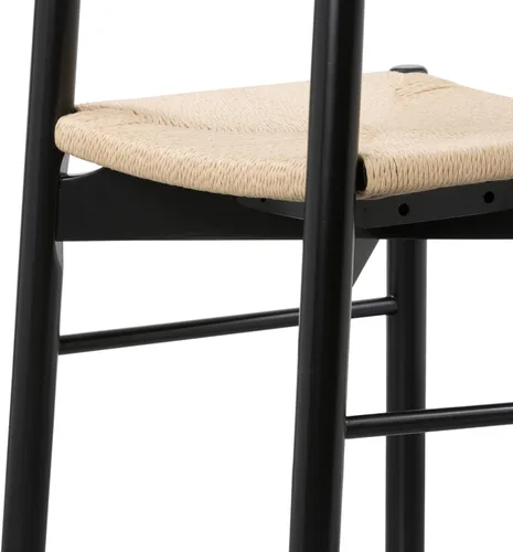 Miniatura 7 de Poly & BARK Hamm Silla de comedor – 18 pulgadas de altura del asiento, marco de roble macizo, asiento de cuerda tejida a mano, diseño moderno