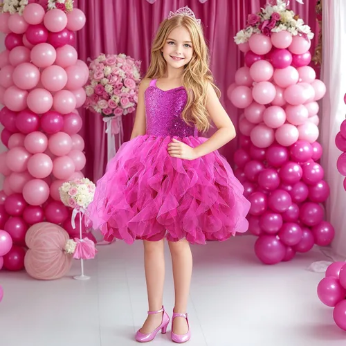 Miniatura 6 de Suppromo Vestido tutú para niñas con lentejuelas brillantes, tul, princesa, fiesta de cumpleaños, graduación, vestido de baile