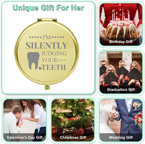 Miniatura 6 de Regalo dental para mujeres, regalo de dentista, espejo de maquillaje compacto, regalos de graduación, regalos de higienista dental, regalo