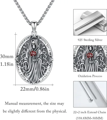 Miniatura 425 de Collar con colgante de plata de ley 925 con medalla de San Patrón, joyería religiosa para hombres y mujeres, con cadena de acero inoxidable 316L
