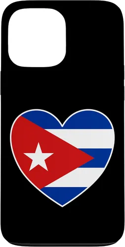 iPhone 13 Pro Max I Heart Cuba - Divertida funda con bandera cubana