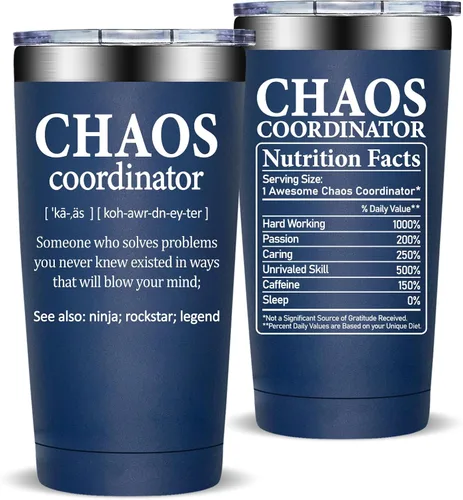 Miniatura 9 de Fufandi Chaos Coordinator - Vaso de agradecimiento para mujeres, regalos de agradecimiento para profesores empleados, regalo del día del jefe