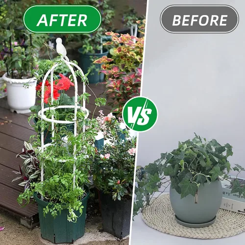 Miniatura 6 de Enrejado de jardín para plantas trepadoras, tubo de metal inoxidable con soporte resistente de 6 pies, soporte para plantas en maceta para jardín