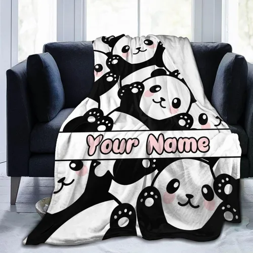 Miniatura 2 de Manta de panda para niños y niñas, con bonito diseño de panda impreso, manta para regazo de niños, silla, cálida y suave manta acogedora, 30 x 40