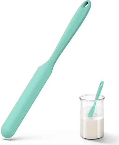 Miniatura 19 de U-Taste Espátula de silicona para frasco de masa madre: esparcidor de mermelada largo y delgado de grado alimentario, palo de agitación resistente
