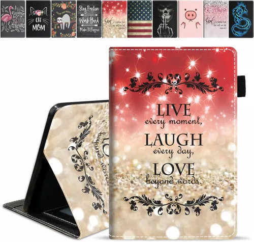 Miniatura 12 de Funda para tableta Amazon Fire HD 10/Fire HD 10 Plus (11ª generación, versión 2021), con cita inspiradora de «Be a Flamingo in a Flock», funda