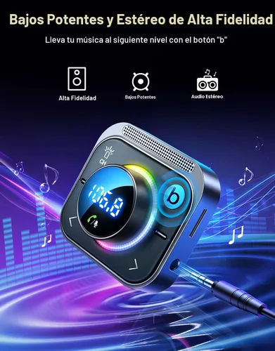 Miniatura 5 de JOYROOM Transmisor FM de 96 W Bluetooth 6.0 Adaptador de coche Aux con 3 puertos de carga PD 60 W y 2 x 18 W. Instalación de ventilación de aire