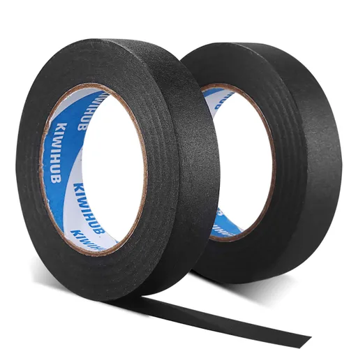 Miniatura 12 de Cinta de Pintor Negra, 1" x 60 Yardas x 10 Rollos (600 Yardas en Total) - Cinta de Enmascarar de Adhesión Media para Pintura, Etiquetado, Negro