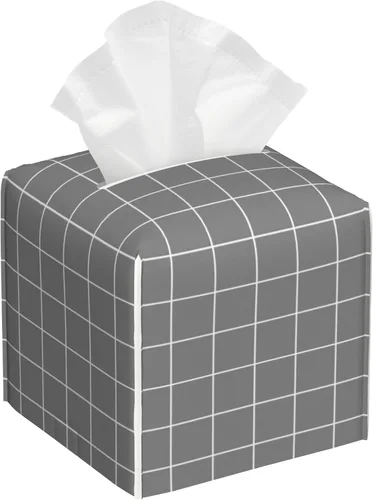 Miniatura 17 de Caja de pañuelos con diseño floral de amapola marrón con acuarela, diseño de flores abstractas de cuero, soporte decorativo para caja de papel