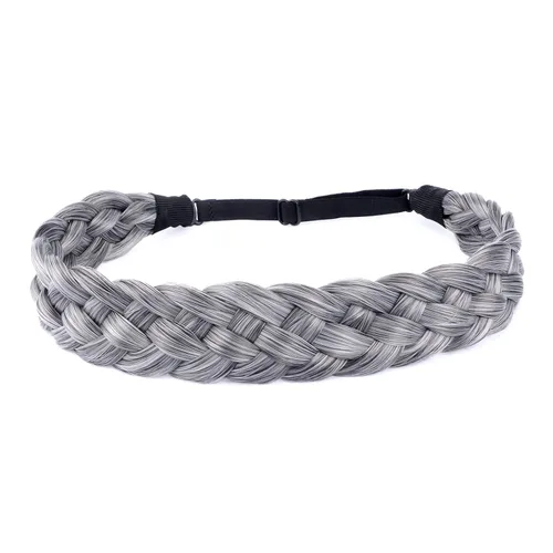 Miniatura 36 de Diadema clásica de cabello sintético trenzado de 5 hebras, trenzas gruesas y anchas, extensión de cabello con elástico para mujeres y niñas