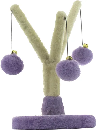 Miniatura 3 de Penn-Plax Penn Plax - Poste rascador de sisal en forma de Y con juguetes Azul