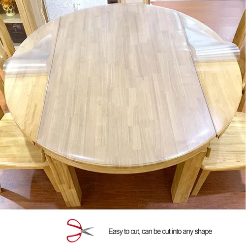 Miniatura 5 de Protector de mesa de comedor transparente de plástico para mantel de cocina, resistente al calor de PVC, protector de mesa, redondo, plástico
