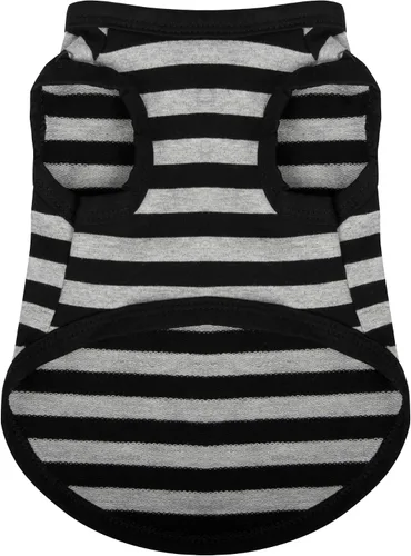 Miniatura 15 de Paiaite 3 piezas de camisa para perro a rayas de color oscuro, camisas sin mangas de algodón para cachorros, ropa transpirable para mascotas