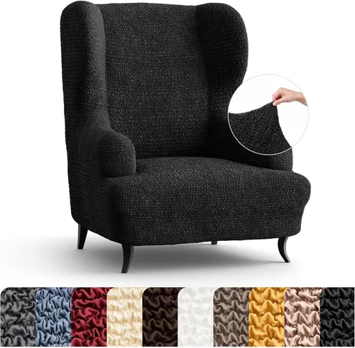 PAULATO BY GA.I.CO. Funda elástica para silla con respaldo de ala, 1 pieza, funda de sillón bielástica con respaldo de ala, protector de muebles,