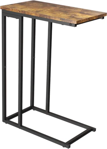 Miniatura 12 de Yusong - Mesa auxiliar en forma de C - Se desliza debajo del sofá, cama, mesa pequeña para espacios pequeños, delgada sobre la cama, mesa para café