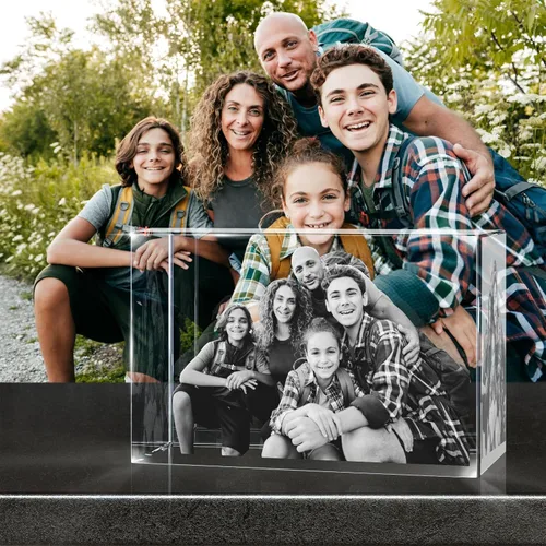 Miniatura 7 de Foto de cristal 3D, regalos personalizados, marco de fotos 3D personalizado, rectangular, regalos para parejas, regalos familiares, regalos