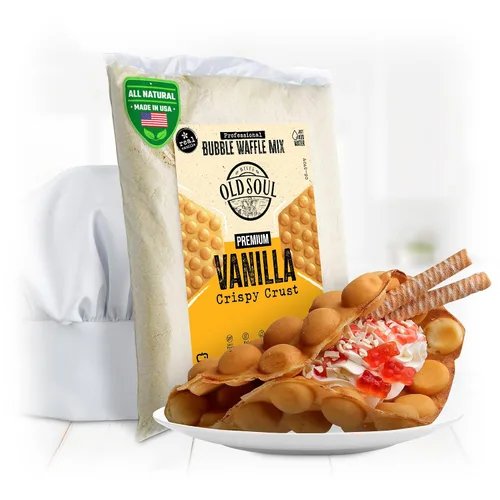 Miniatura 12 de OldSoul - Mezcla profesional de gofres de burbujas, sin gluten, crujiente, sabor vainilla, mezcla de gofres de huevo, 28 gofres