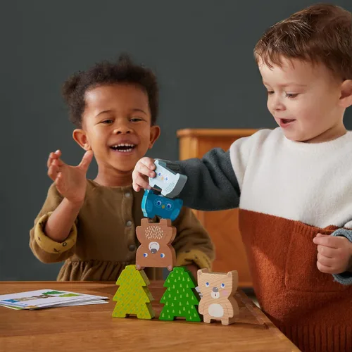 Miniatura 2 de HABA Forest Friends - Juguete apilable de madera - Juego de clasificación Montessori y clasificador de formas para niños pequeños - Bloques