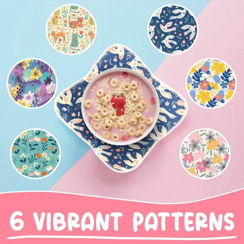 Miniatura 7 de Paquete de 6 fundas acolchadas para cuencos de microondas con diseño floral - Juego de soportes para cuencos de sopa caliente