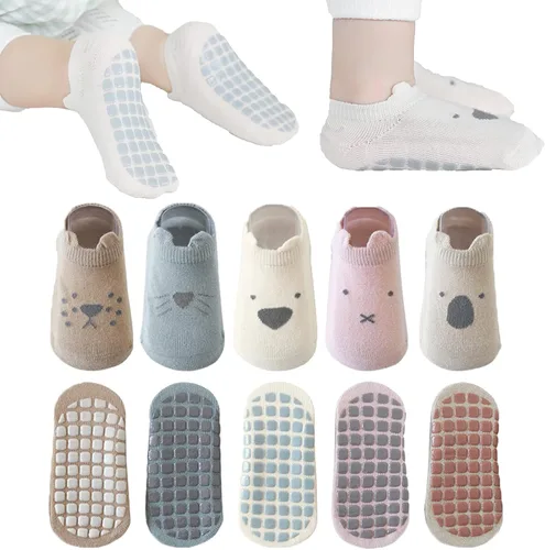 Calcetines antideslizantes para bebé, recién nacido, con agarre antideslizante para bebés, calcetines tobilleros unisex para niñas y niños