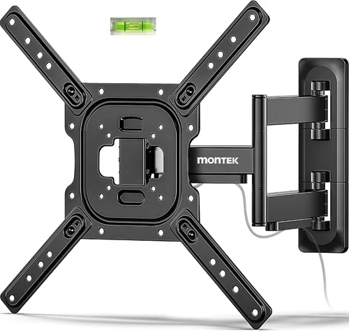 monTEK Soporte de pared para TV de movimiento completo para televisores y monitores planos y curvos de 23–65 pulgadas, soporte articulado giratorio